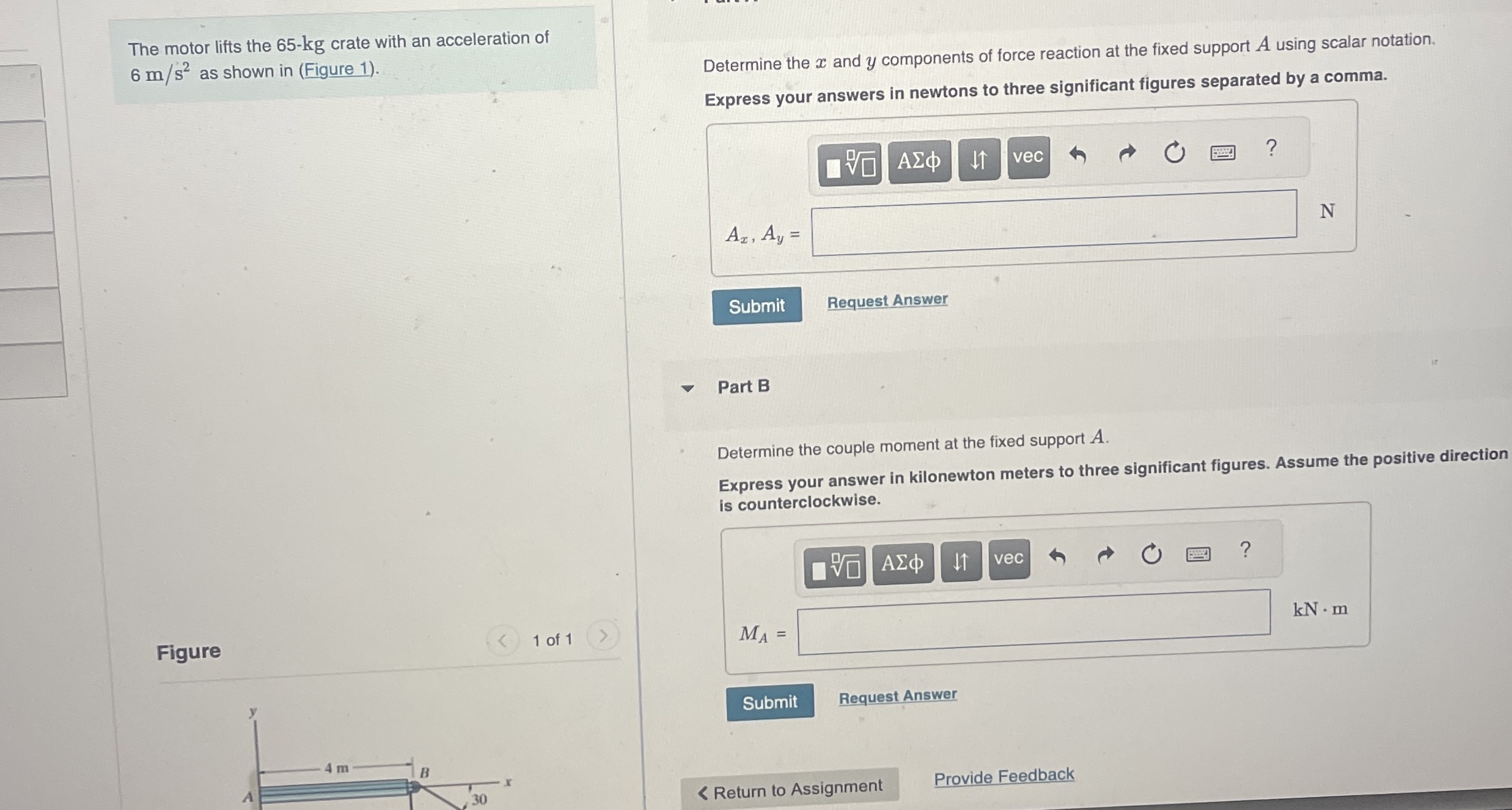 The motor lifts the 6 5 - k g crate with an