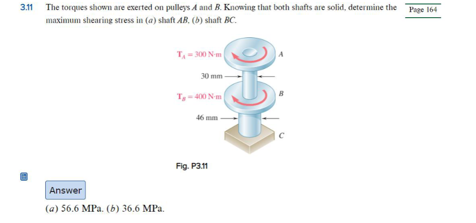 3 . 1 1 The torques shown are exerted on pulleys