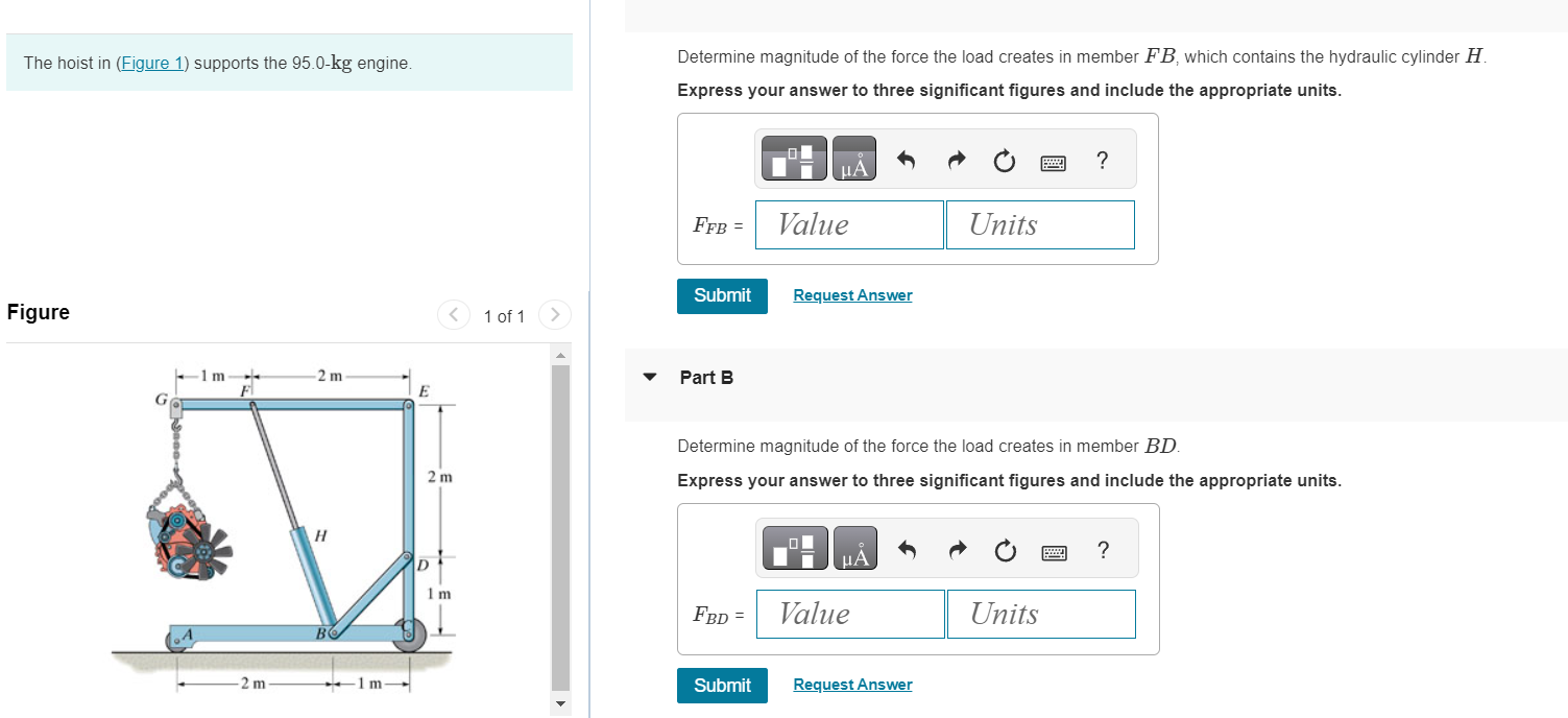 The hoist in ( Figure 1 ) supports the 9 5 . 0 -