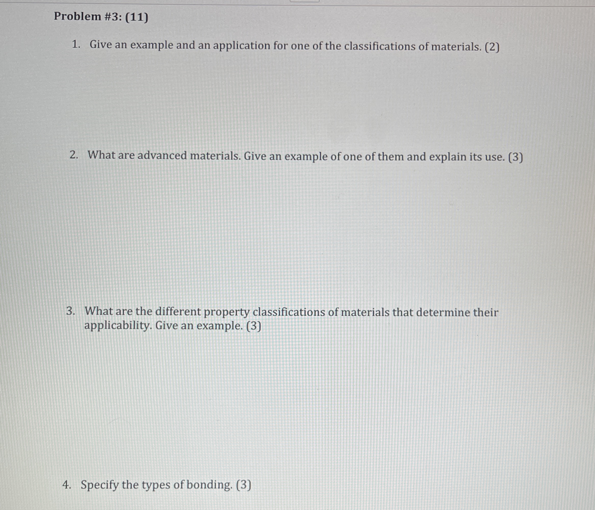 Problem # 3 : ( 1 1 ) Give an example and an