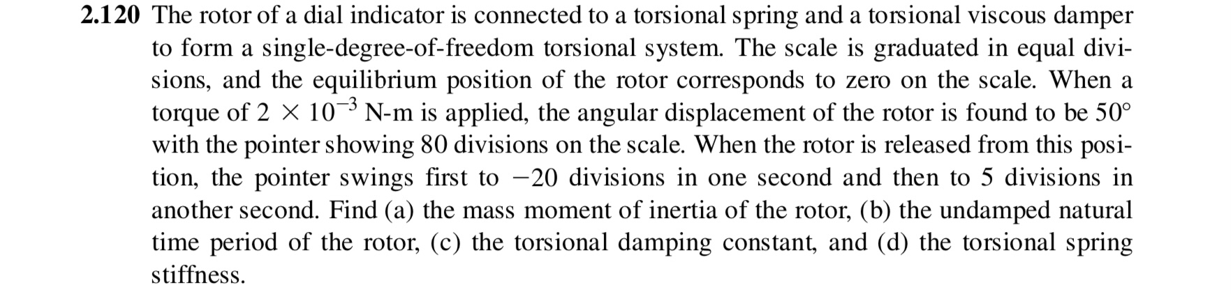 2 . 1 2 0 The rotor of a dial indicator is