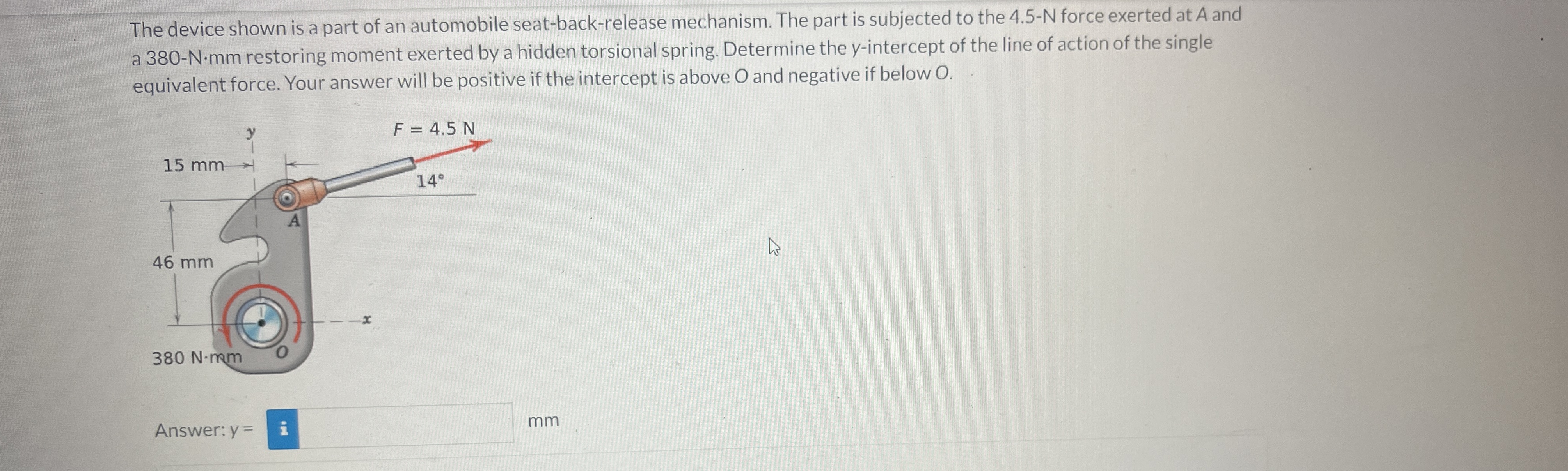 The device shown is a part of an automobile seat