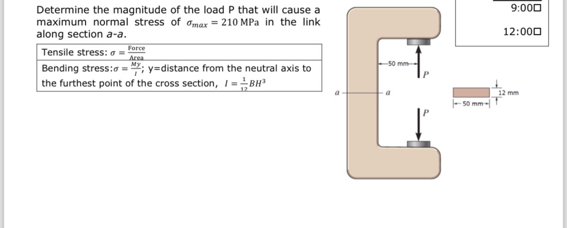 Determine the magnitude of the load P that will