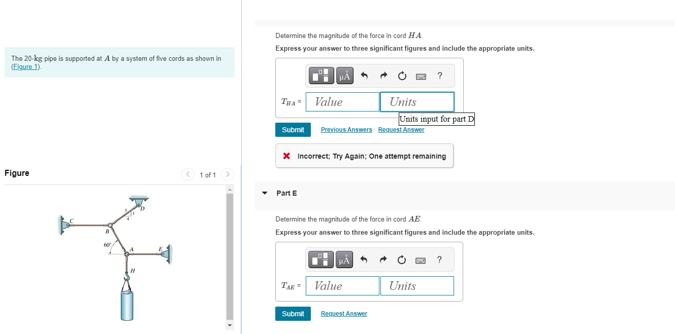 The 2 0 - k g pipe is supported at A by a system