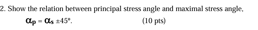 Show the relation between principal stress angle