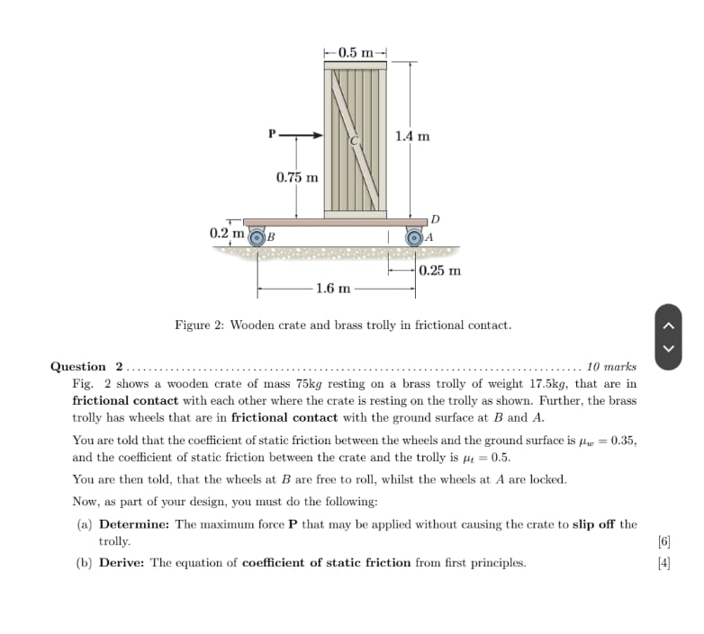 Figure 2 : Wooden crate and brass trolly in