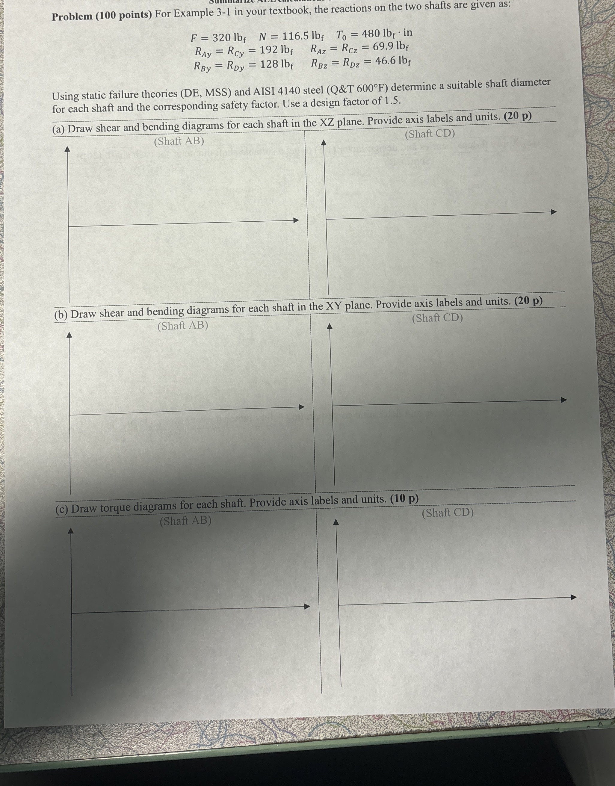 Problem ( 1 0 0 points ) For Example 3 - 1 in