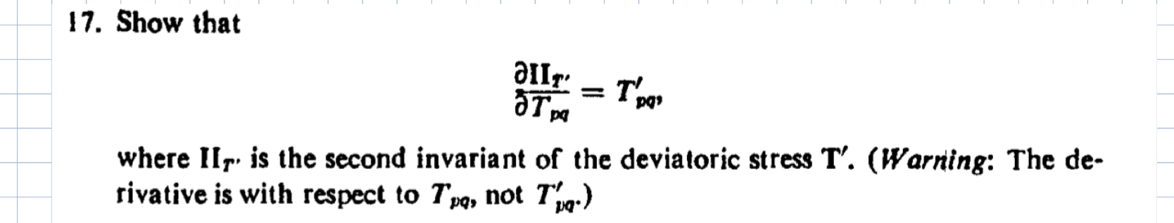 Show that d e l I r ' d e l T p q = T p q ' where