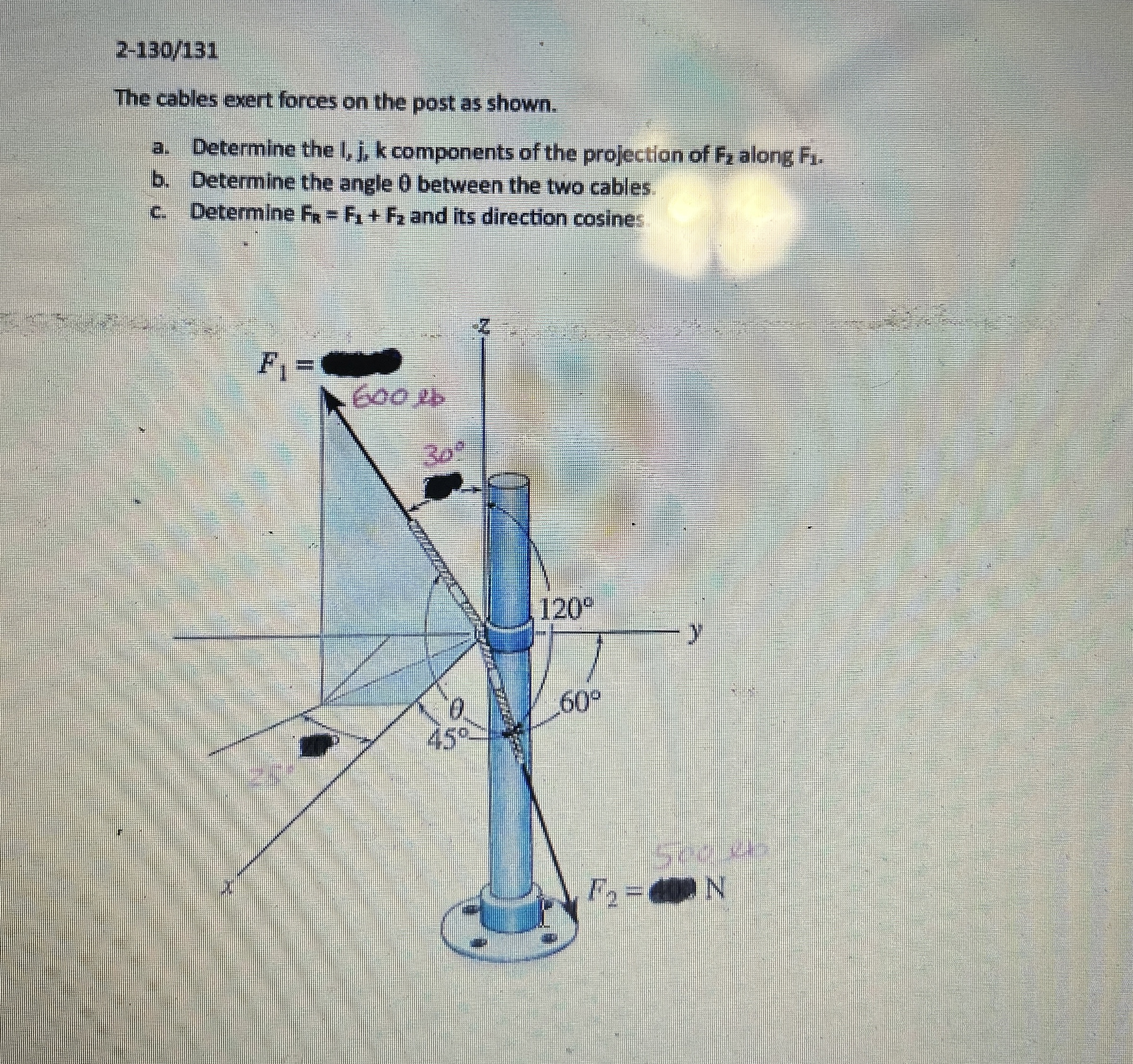 2 - 1 3 0 / 1 3 1 The cables exert forces on the