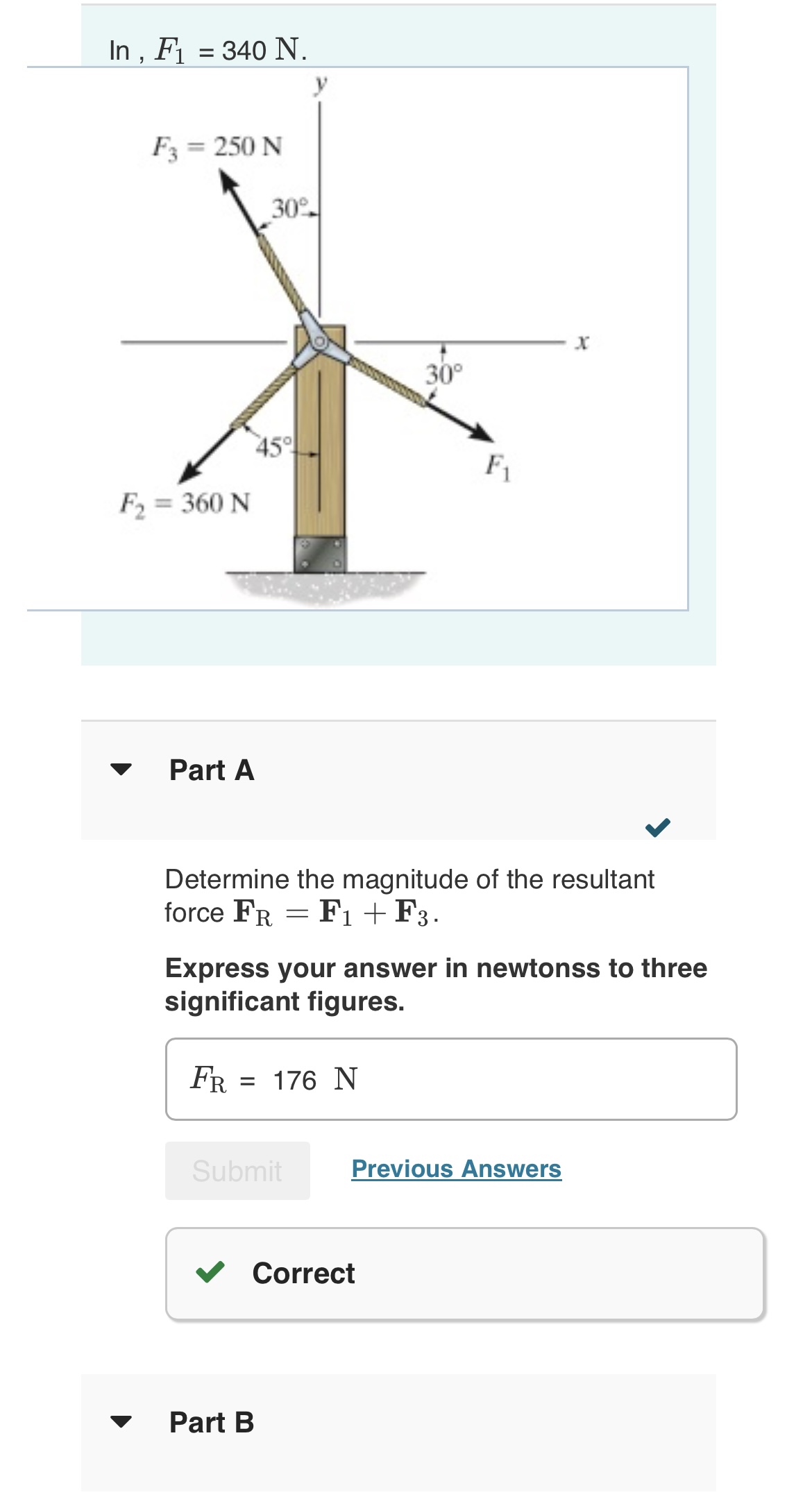 Please Help with Part B . Part A Part B Determine