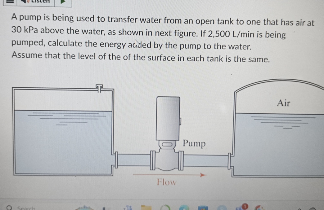 A pump is being used to transfer water from an