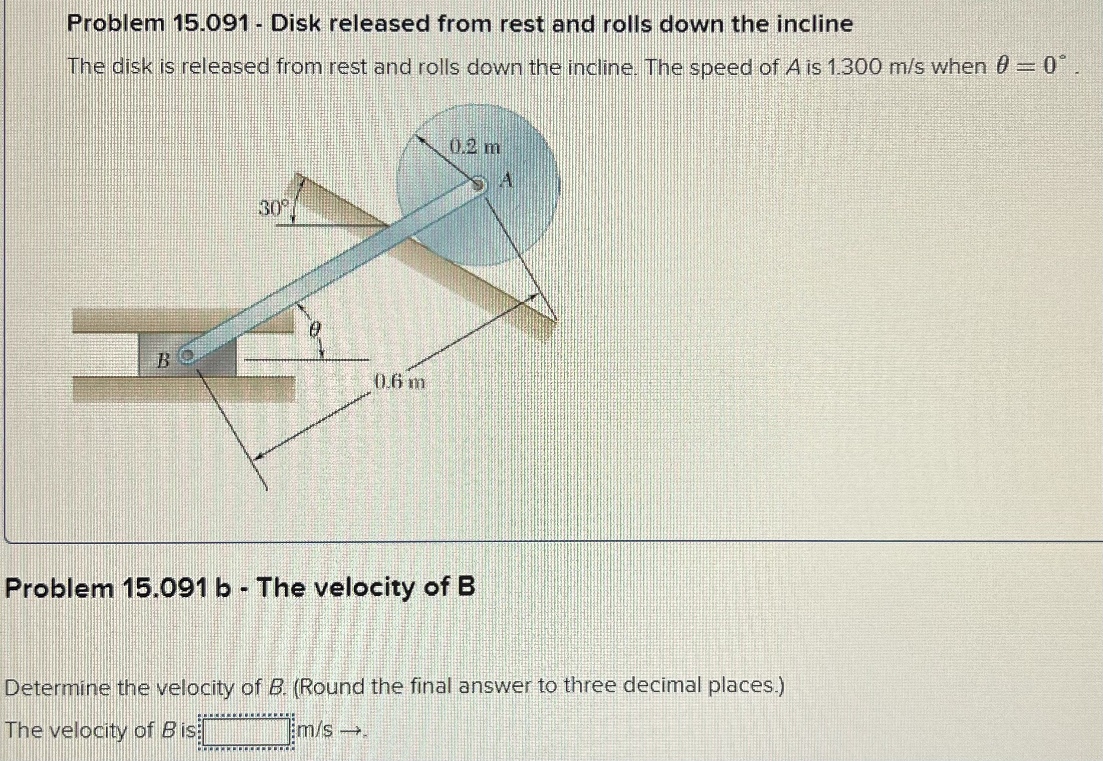 Problem 1 5 . 0 9 1 - Disk released from rest and