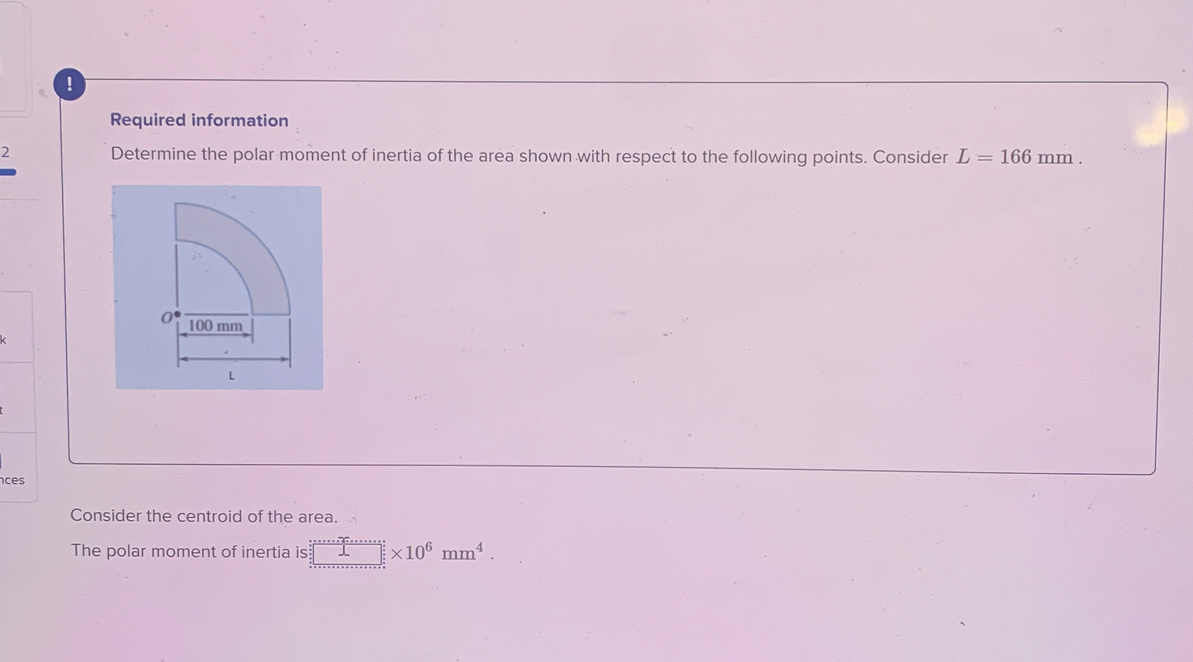 ! Required information Determine the polar moment