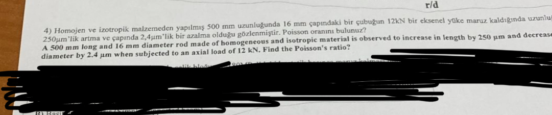 r / d Homojen ve izotropik malzemeden yap lm s 5
