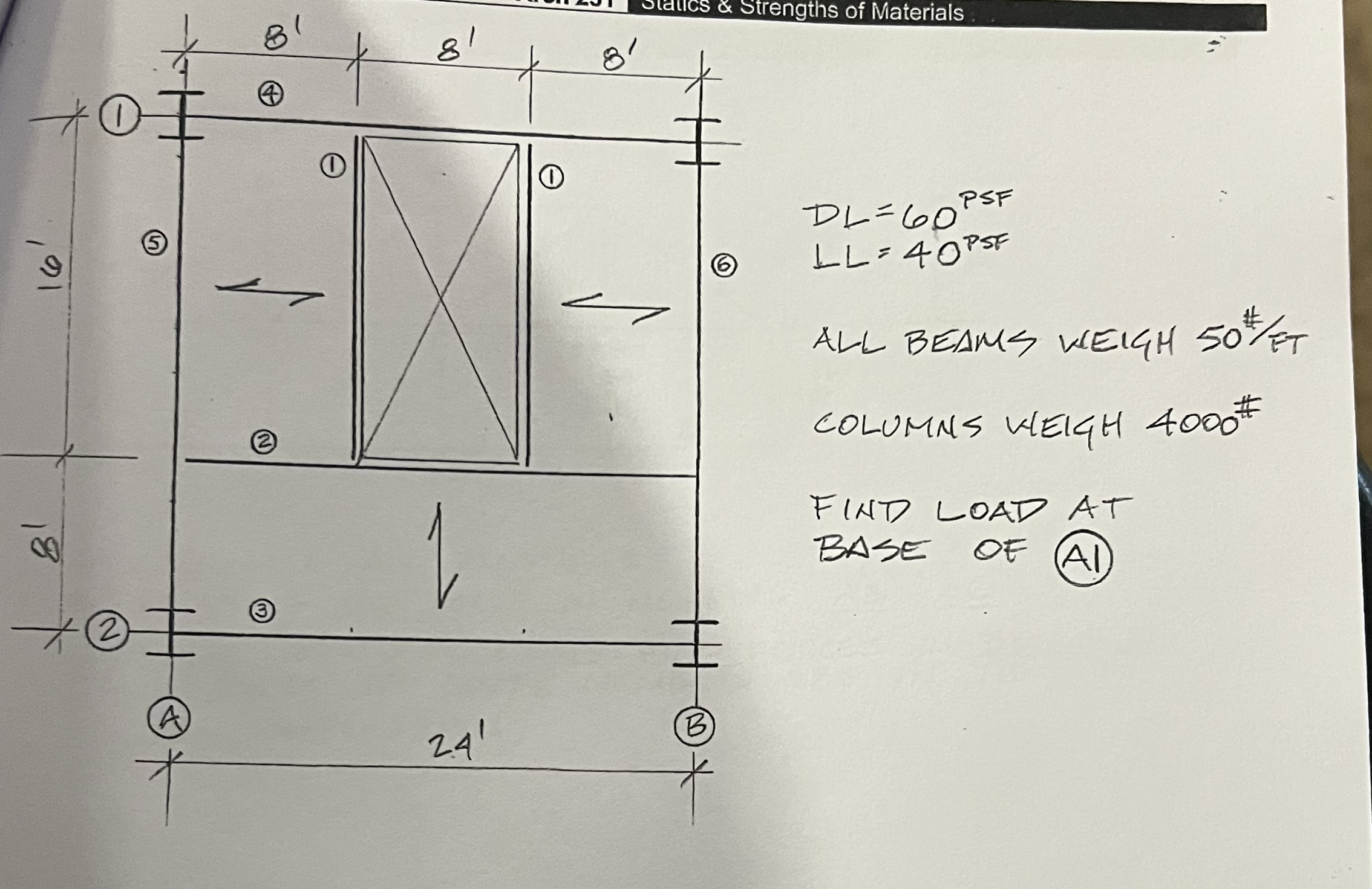 D L = 6 0 P S F L L = 4 0 P S F ALL BEAMS WEIGH 5