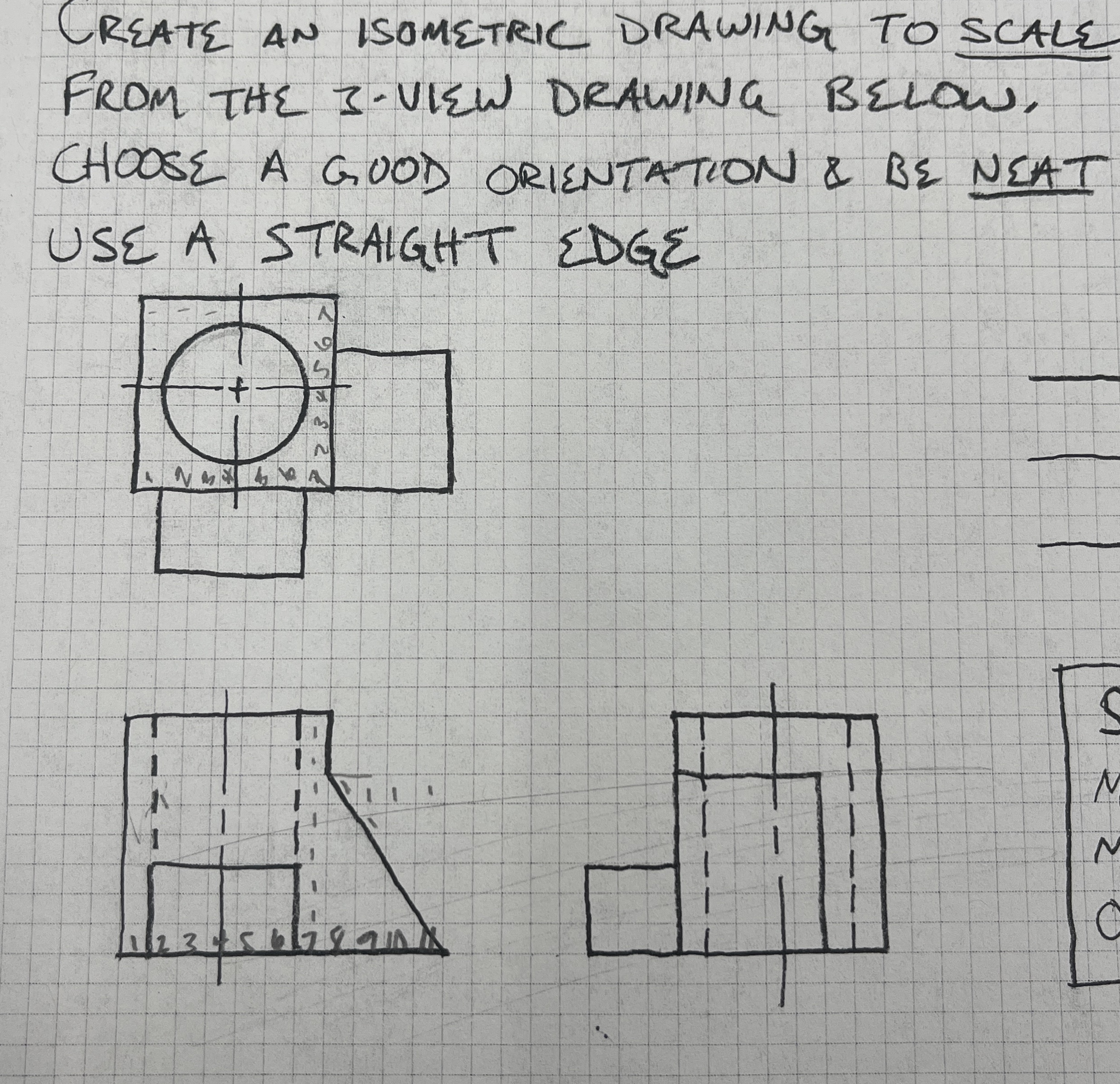 CREATE AN ISOMETRIC DRAWING TO SCALE FROM THE I -