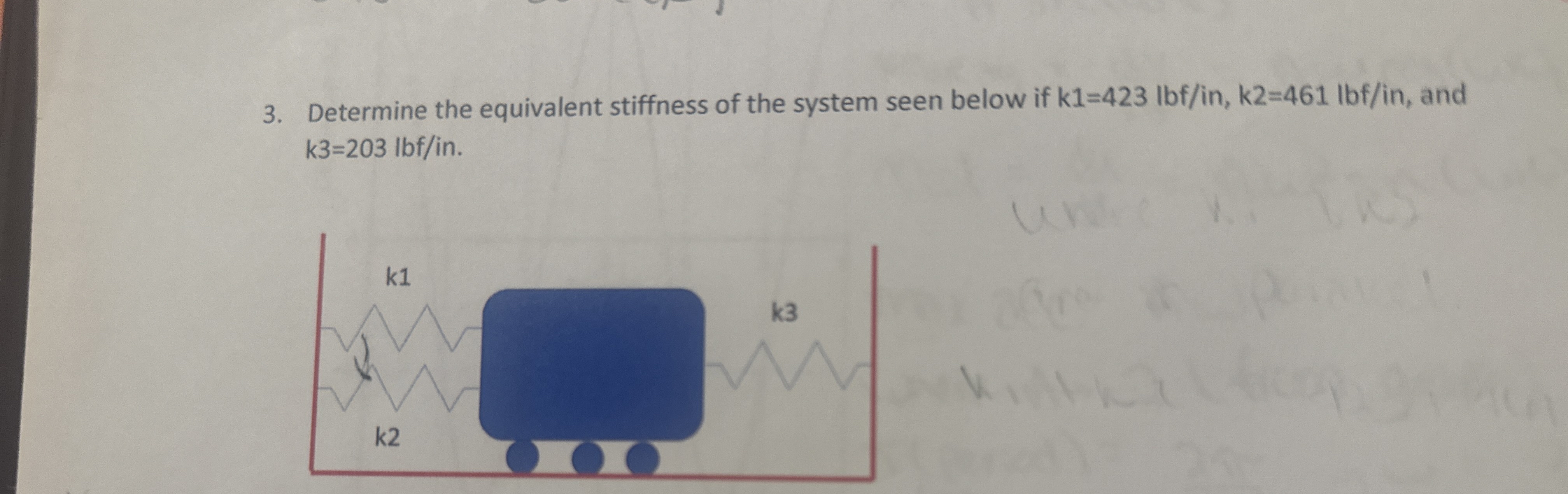 Determine the equivalent stiffness of the system