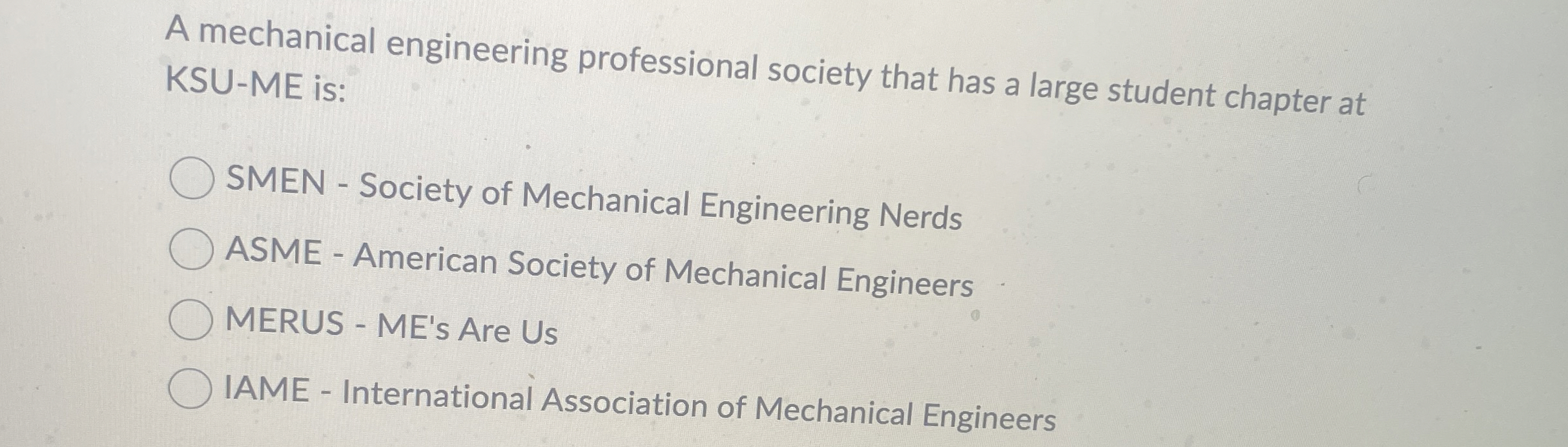 A mechanical engineering professional society