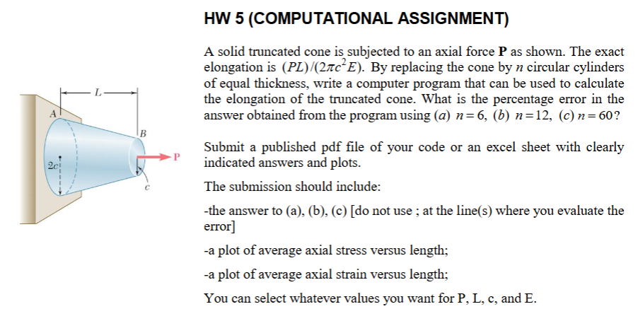 HW 5 ( COMPUTATIONAL ASSIGNMENT ) A solid
