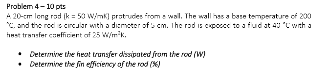 Problem 4 - 1 0 pts A 2 0 - c m long rod ( k = 5