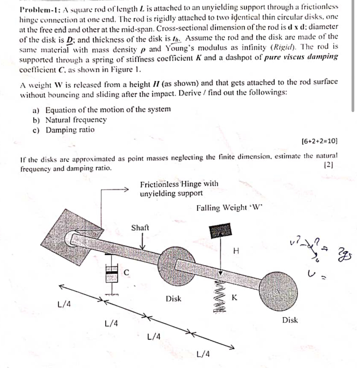 Problem - 1 : A square rod of length L is