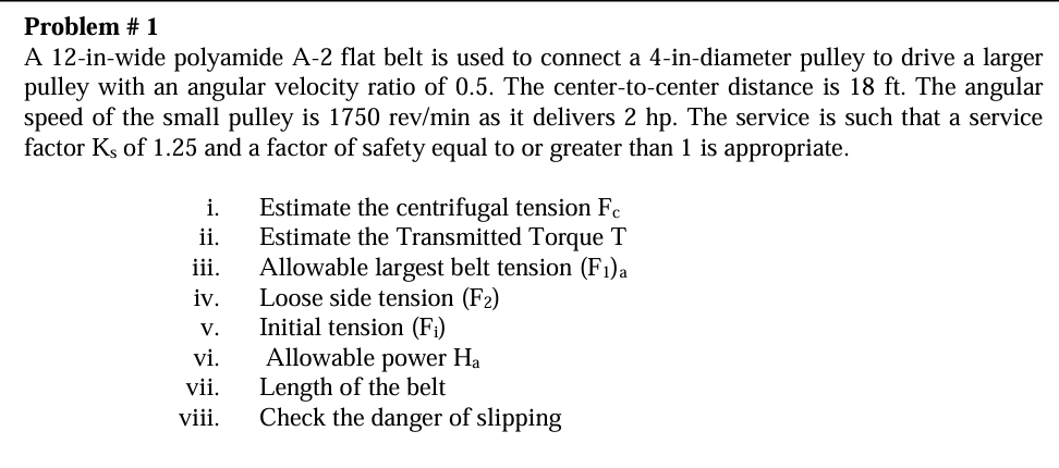 Problem \ # 1 A 1 2 - in - wide polyamide A - 2