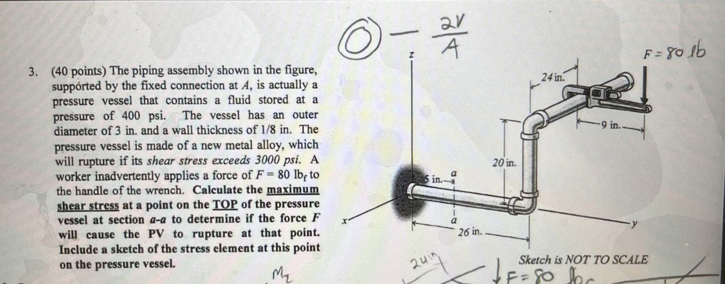 ( 4 0 points ) The piping assembly shown in the