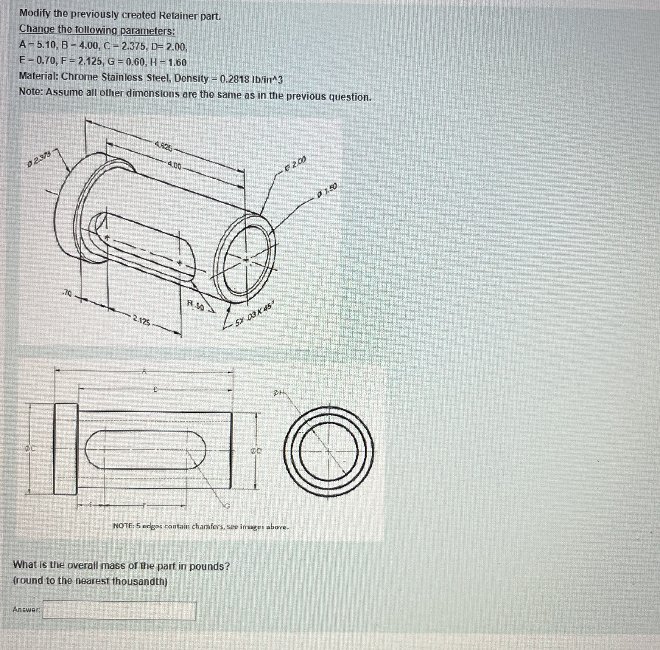 Modify the previously created Retainer part.