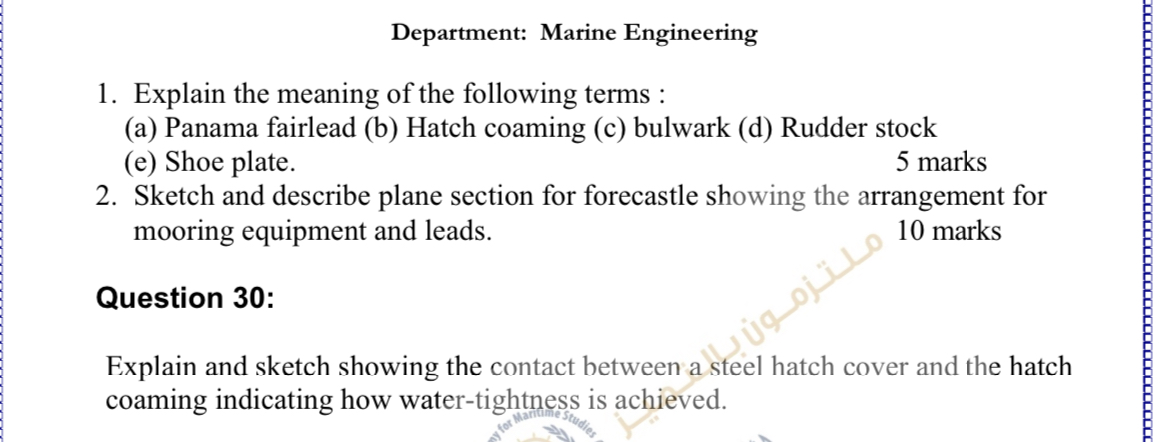 Question 1 : Explain with diagrammatic sketch