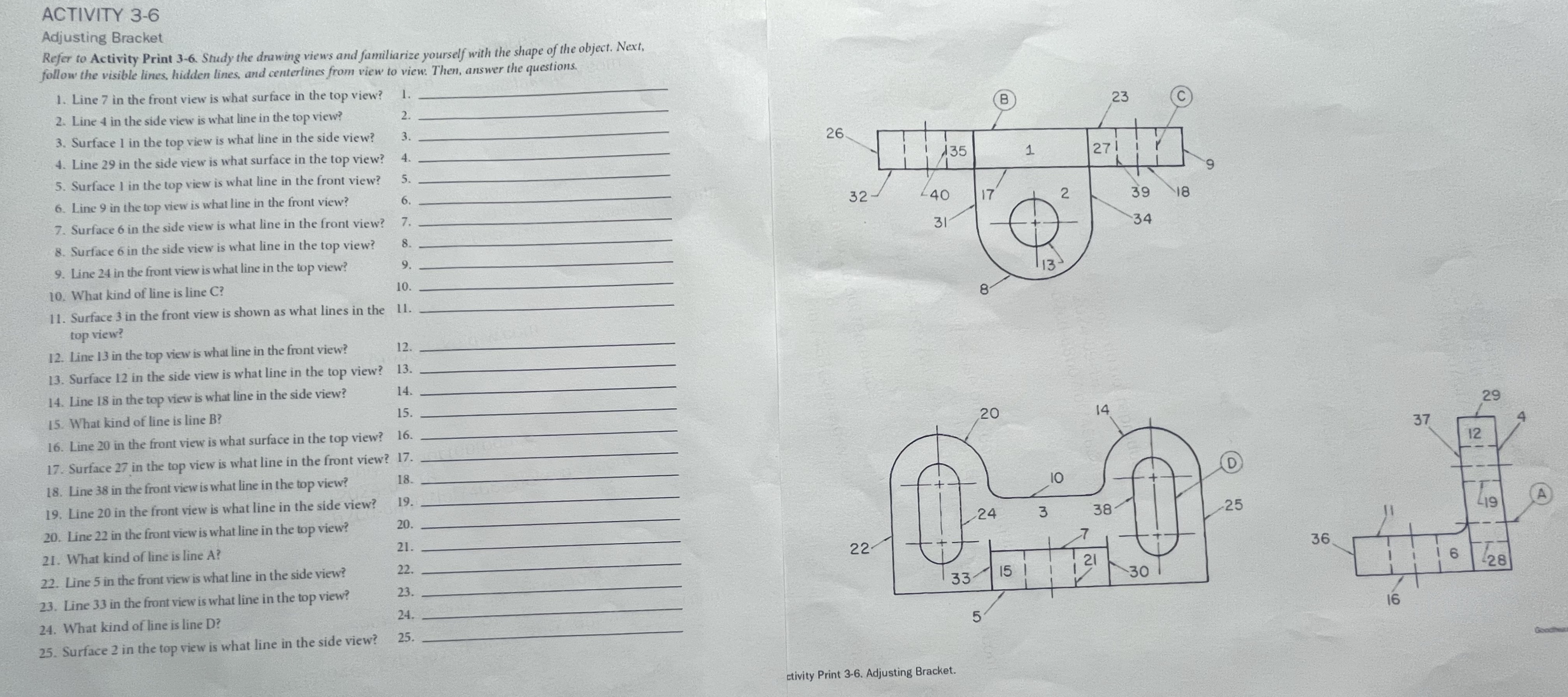ACTIVITY 3 - 6 Adjusting Bracket Refer to