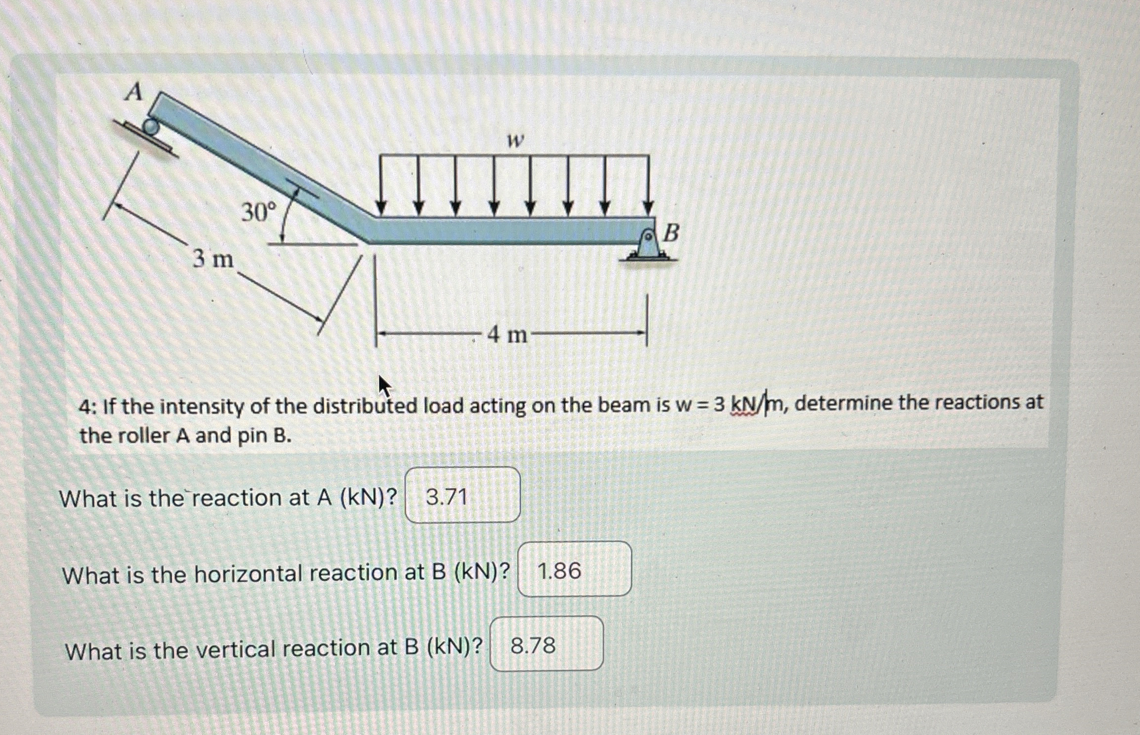 4 : If the intensity of the distributed load
