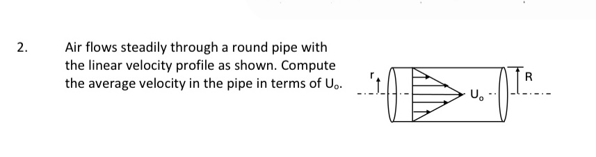 2 . Air flows steadily through a round pipe with
