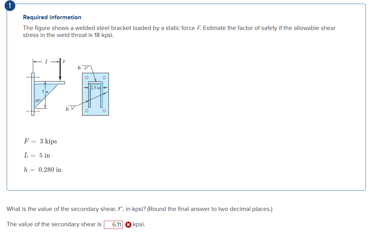 Required information The figure shows a welded