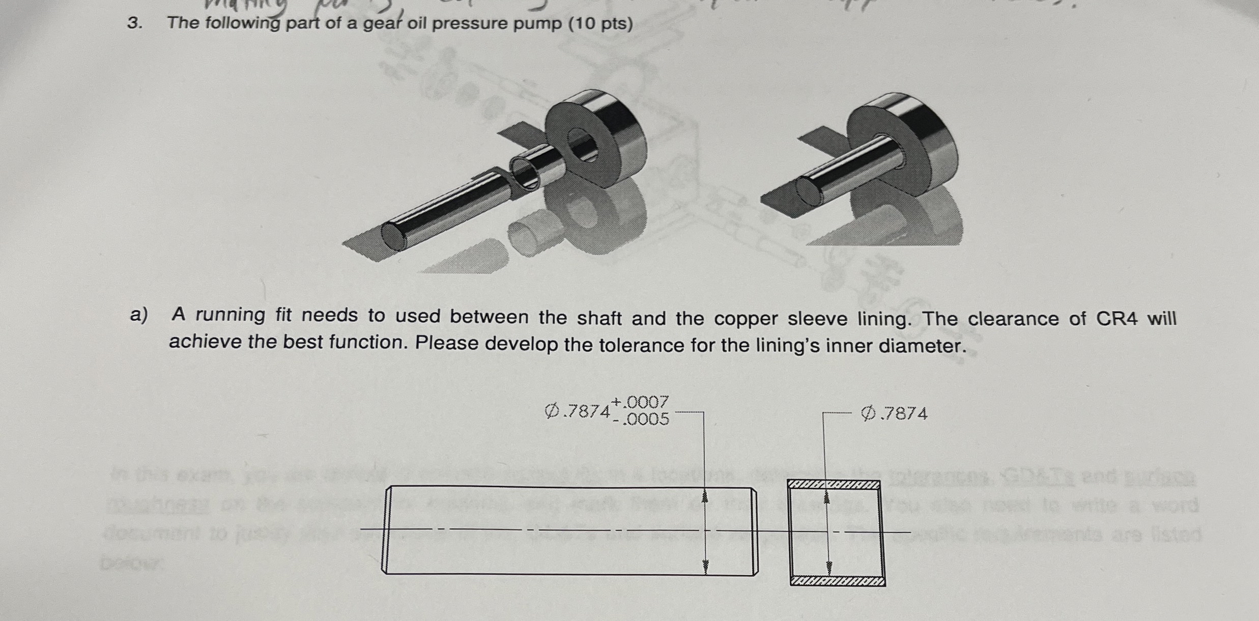 The following part of a geat oil pressure pump (