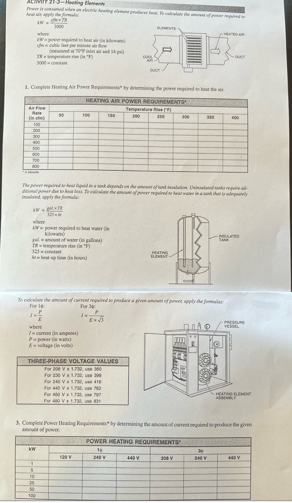 ACTIVITY 2 1 - 3 - Heating Elements Power is