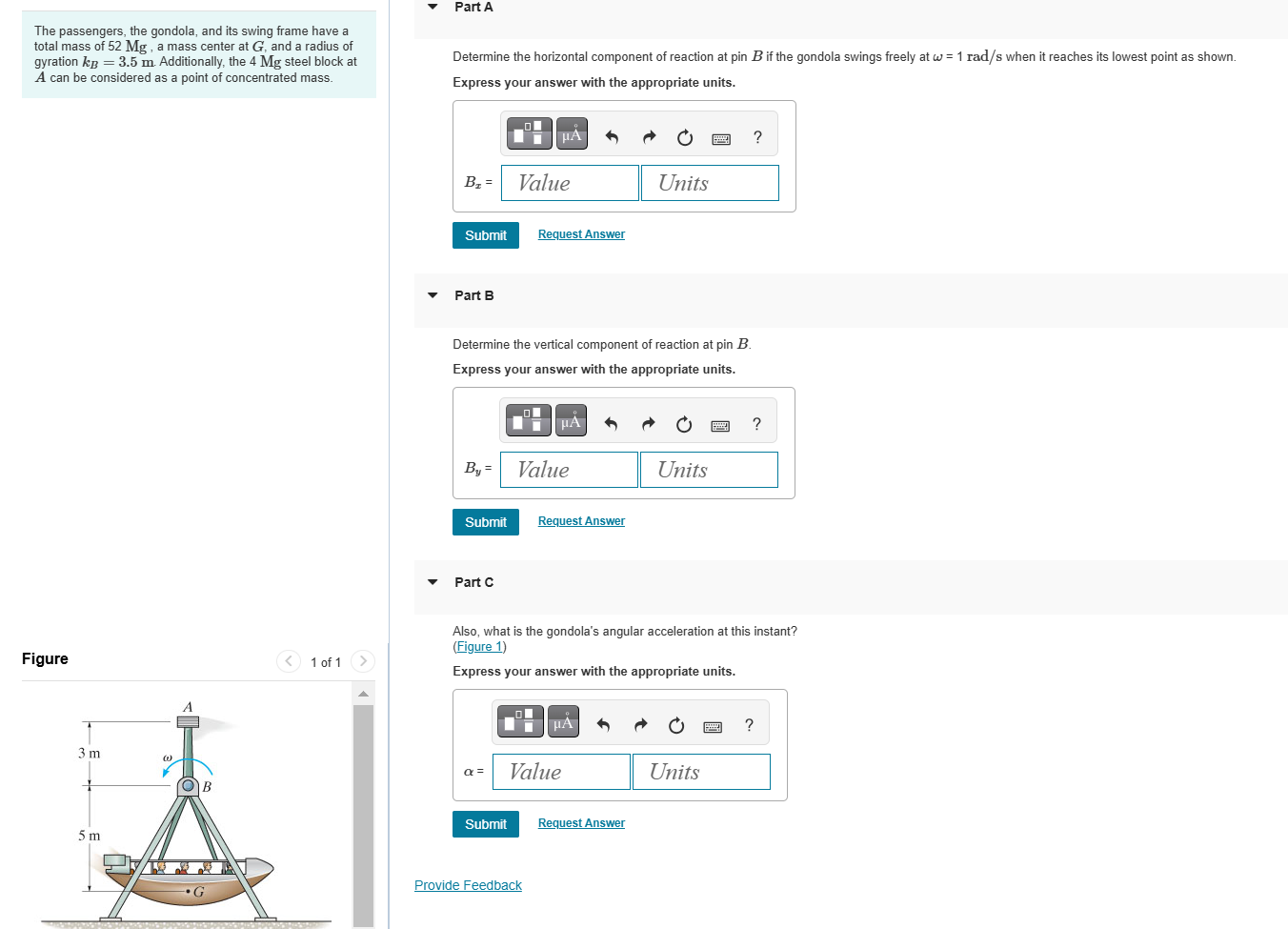 The passengers, the gondola, and its swing frame