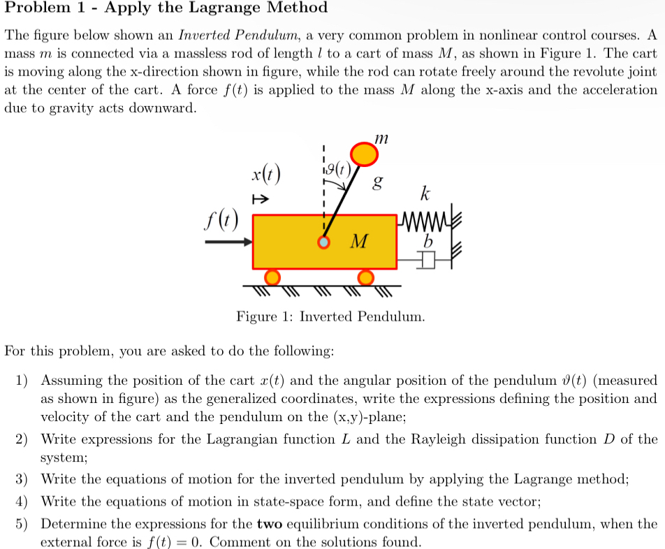 Problem 1 - Apply the Lagrange Method The figure