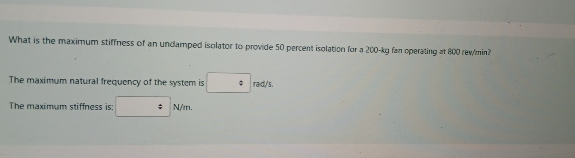 What is the maximum stiffness of an undamped