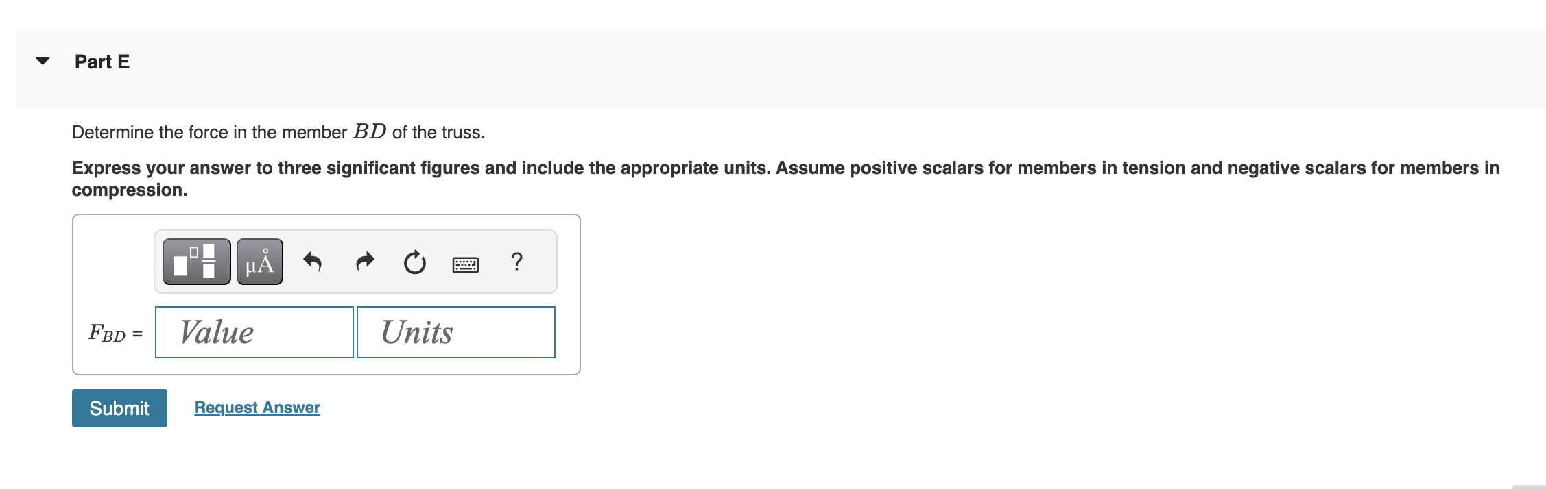 Determine the force in each member of the truss