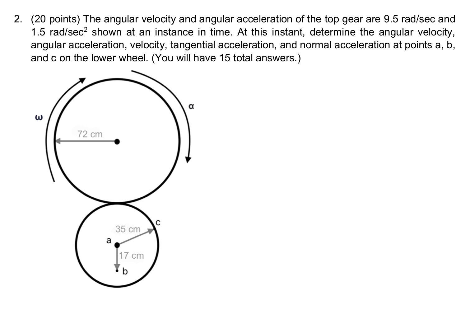 ( 2 0 points ) The angular velocity and angular