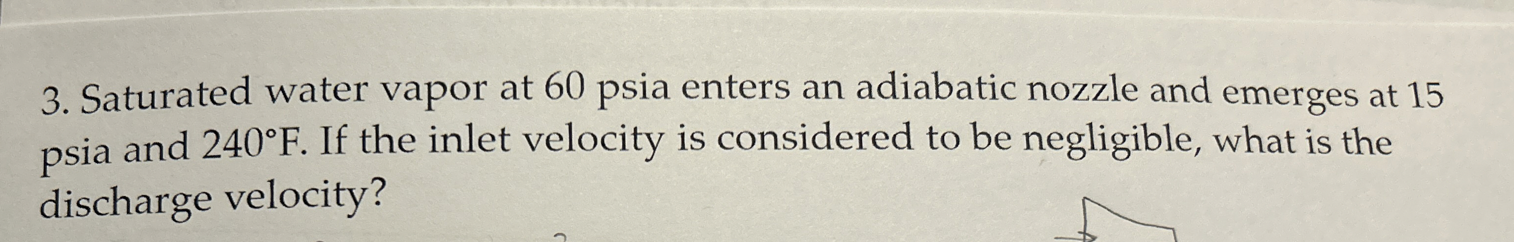 Saturated water vapor at 6 0 psia enters an