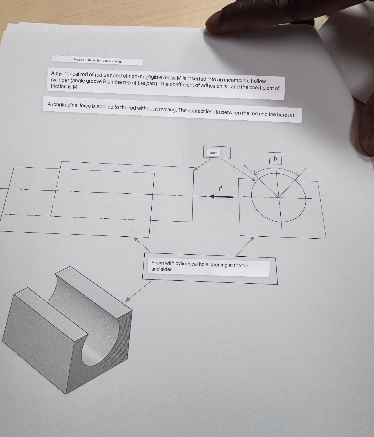 1 ) Balance of the stern ( 2 points ) A . Specify