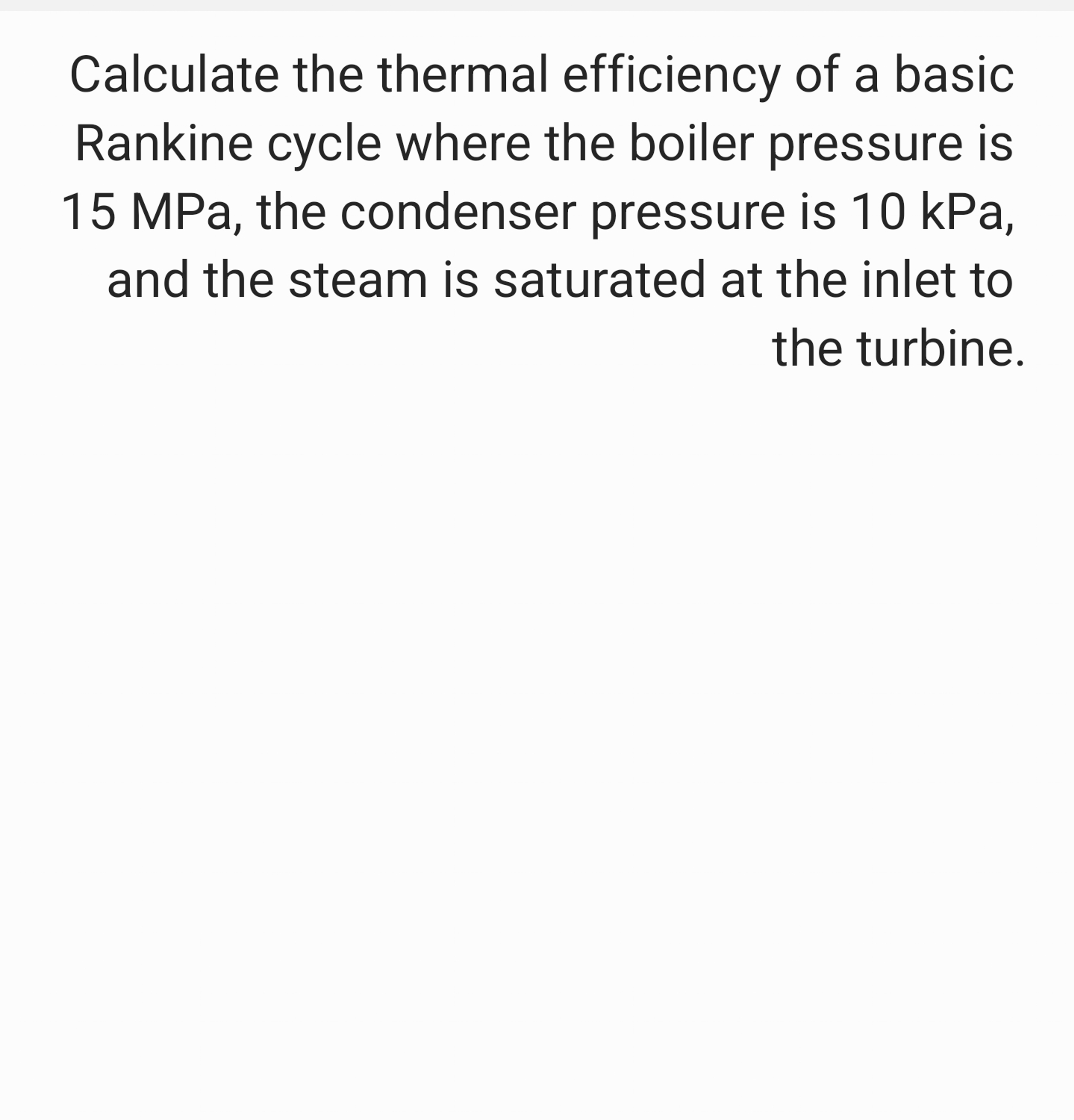 Calculate the thermal efficiency of a basic