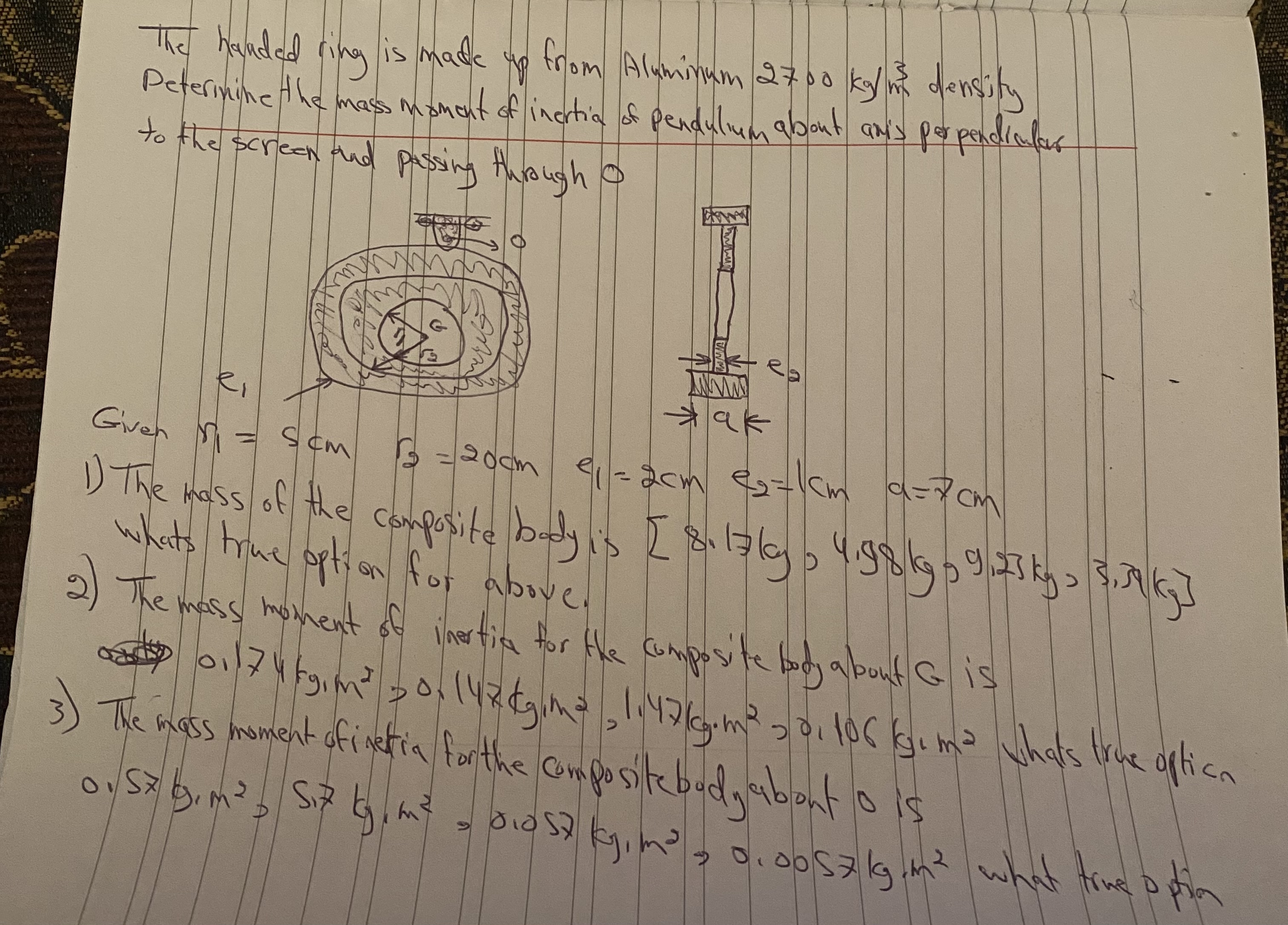 The handed ring is made up from Aluminum 2 7 0 0