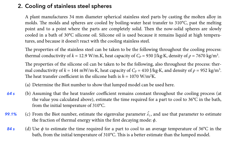 Cooling of stainless steel spheres A plant