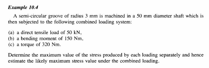 Example 1 0 . 4 A semi - circular groove of