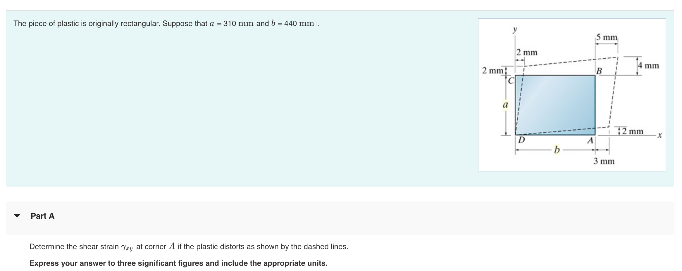 The piece of plastic is originally rectangular.