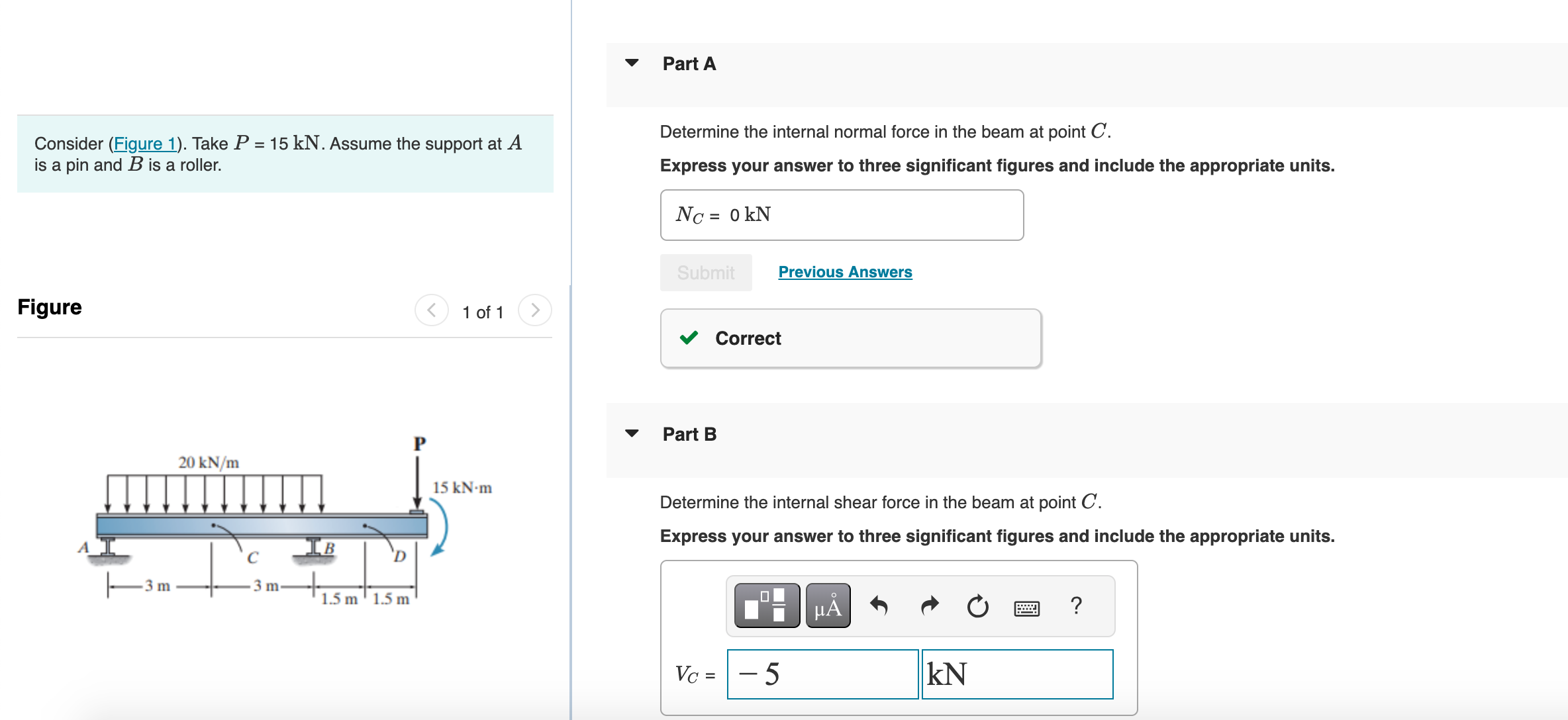 Consider ( Figure 1 ) . Take PP = 1 5 kNkN .