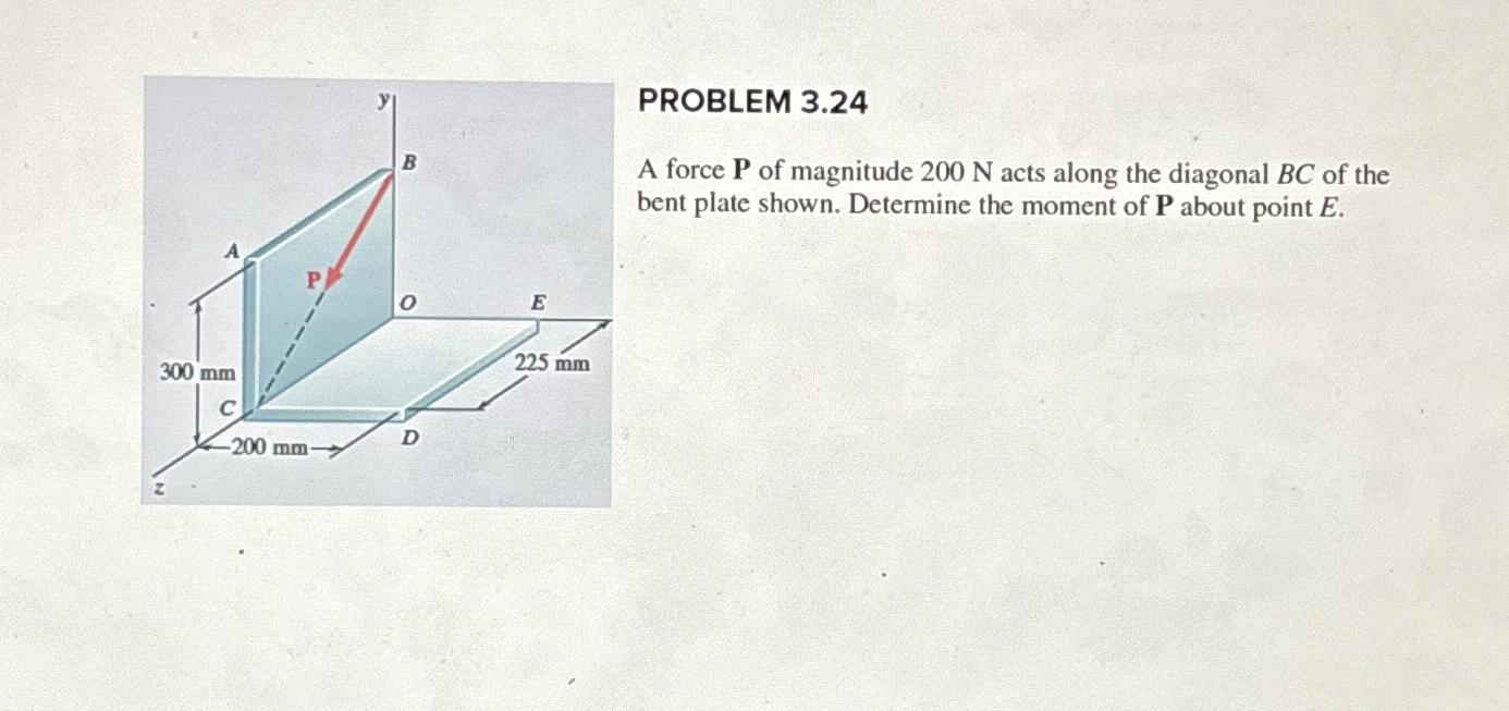 PROBLEM 3 . 2 4 A force P of magnitude 2 0 0 N