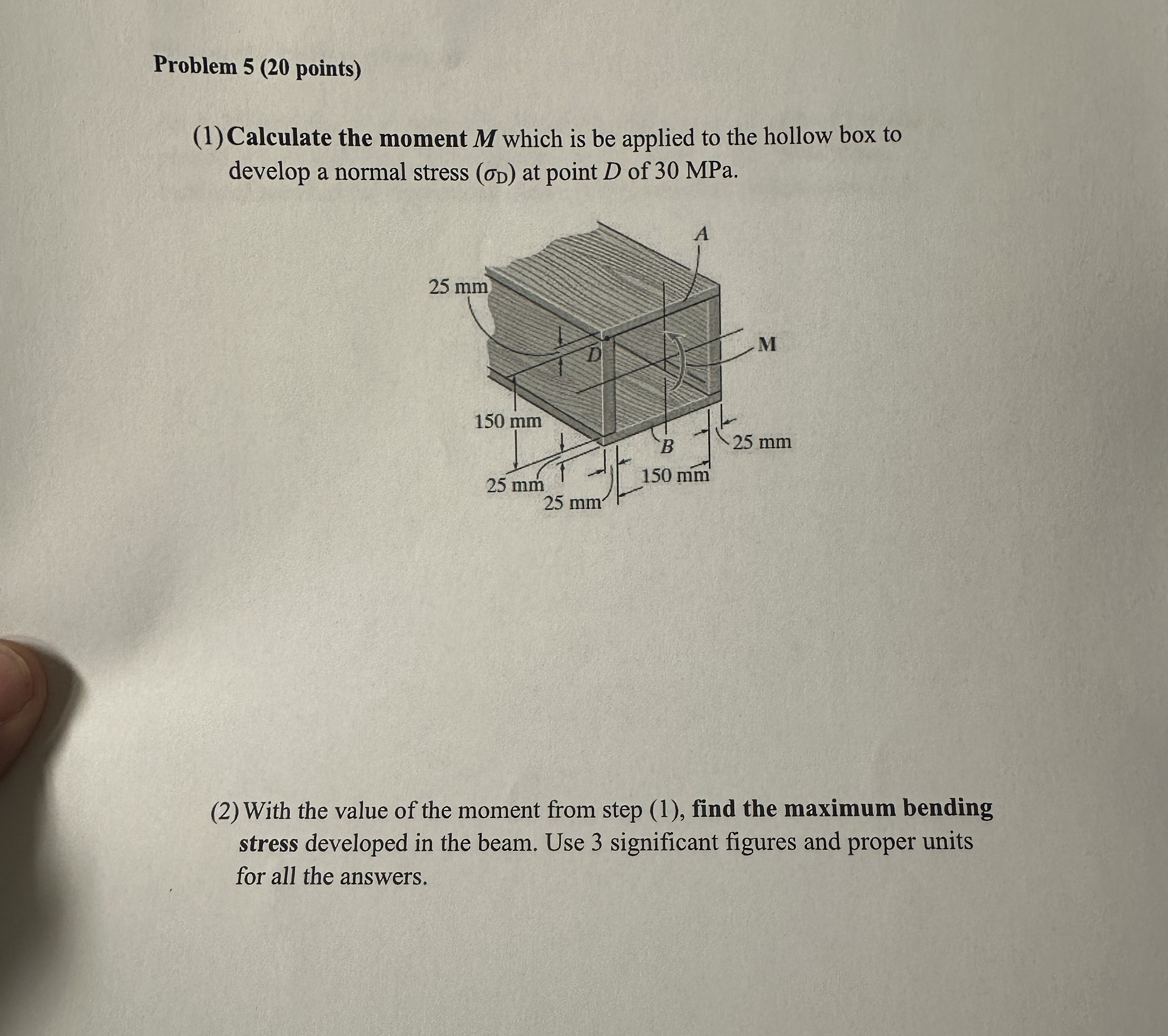 Problem 5 ( 2 0 points ) ( 1 ) Calculate the